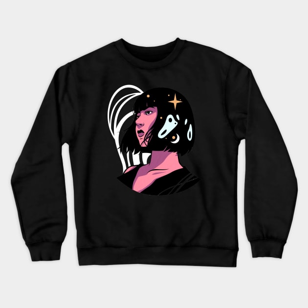 Cosmic Girl Crewneck Sweatshirt by sergiosaucedo